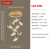 Gold LED Butterfly Lights Home Indoor Staircase Hanging Chandleiers Lamps Living Kitchen Island Bedroom Wall