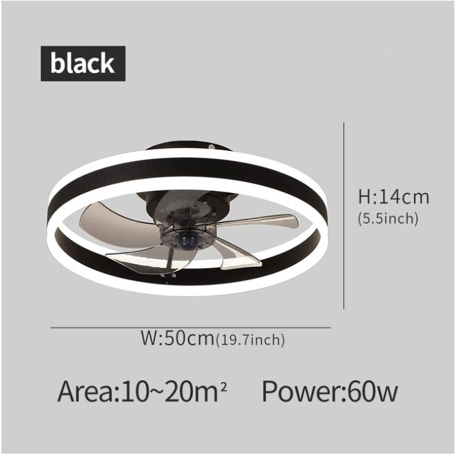 Modern Ceiling Fan With Led Lights Gold/White/Black Lamps Shades Chandelier Fan For Bedroom Room Kitchen Exhaust Fan