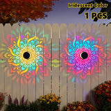 Colorful Mandala Lantern LED Solar Light Outdoor Projection Wall Lamp for Garden Terrace and Stair Lighting Courtyard Backyard