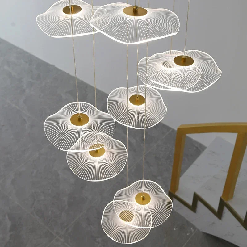 Designer Led Pendant Lamps Acrylic For Living Dining Room Staircase Chandelier Home Decor Accessories Hanging Lighting Fixtures