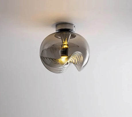 Nordic Vintage Water Wave Pattern Glass Pendant Lamp Bedside Store Restaurant Balcony Ceiling Installation Lighting Fixtures