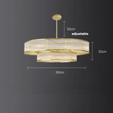 E14 LED Retro American Copper Golden Round Linear Pendant Lights.Pendant Light Suspension Luminaire Lampen For Dinning Room