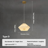 Designer Faux Marble Pendant Light - Modern Minimalist Single Ceiling Hanging Lamp Fixture for Bedroom, Living Room & Dining Area