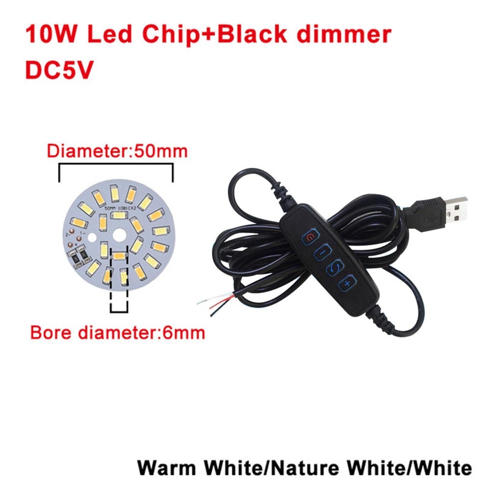 DC5V Dimmable LED chip 5W 6W 10W Surface Light Source SMD 5730 LED Light Beads DIY Tricolor Adjustable LED Bulb White Warm White