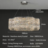 Modern Luxury LED Crystal Chandeliers Home Villa Decoration Living Dining Room Lighting Ceiling Pendant Lights Indoor Fixtures