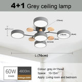 Nordic Creative Macaron Log LED Ceiling Light Bedroom Living Room Chandelie Modern Villa Restaurant Interior Lighting Decoration