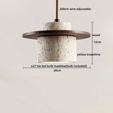2026 New Cave Stone Pendant Light Bedroom Yellow Travertine LED Chandelier Living Dining Room Modern Hanging Lamp Decor Lighting
