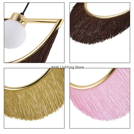 Nordic Tassel Glass Ball Chandelier Simple and Creative Suspension Lamp Girl Bedroom Bedside Bar Restaurant ETC LED Decors Lights