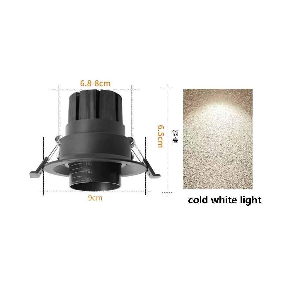 LED Recessed Spotlight Commercial Lighting Downlight Telescopic Focusing Spotlight Home Living Room COB Spotlight