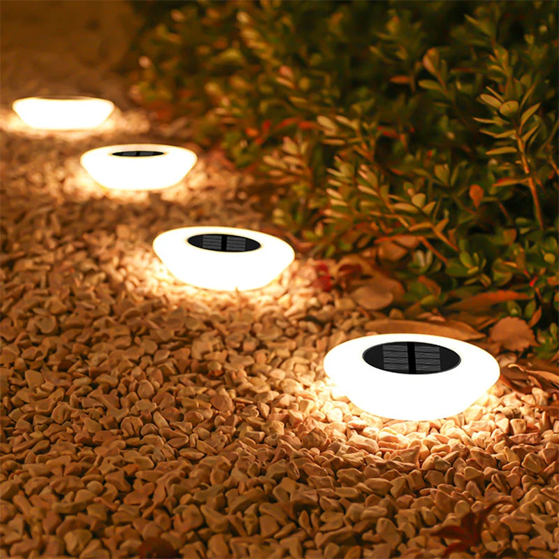 14 LED Solar Ground Lights - Waterproof Outdoor Disk Lights for Garden & Pathway