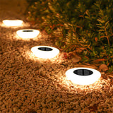 14 LED Solar Ground Lights - Waterproof Outdoor Disk Lights for Garden & Pathway