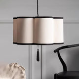 Modern Fabric Shade Pendant Light - Textile Ceiling Hanging Chandelier Lamp Fixture for Living Room, Bedroom, Restaurant & Bar Decor