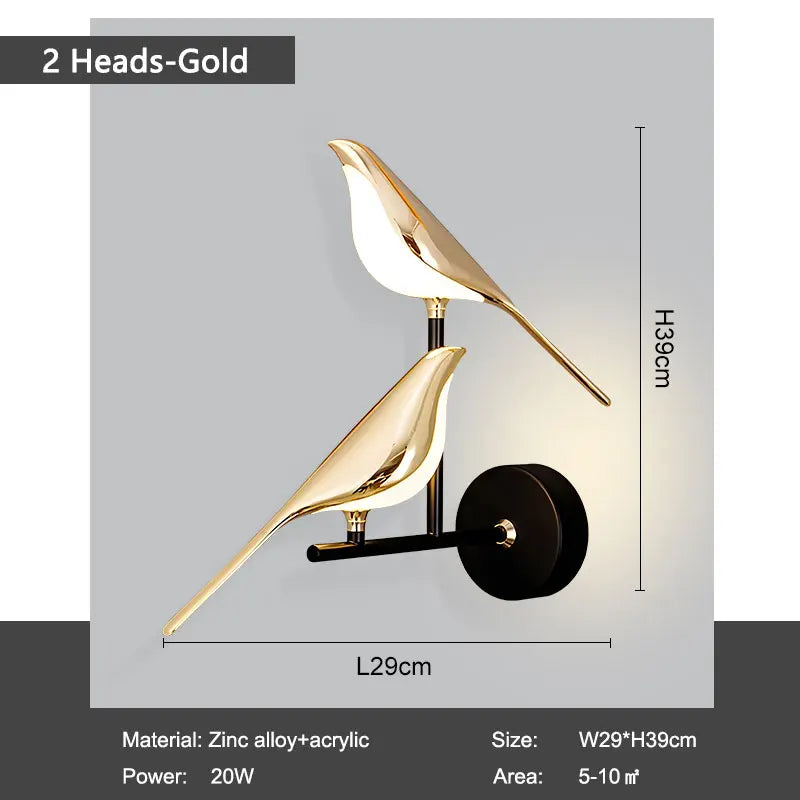 LED Bird Pendant Lamps for Bedroom Living Room Indoor Lighting for Home Chandelier Hanging Lights for Corridor Aisle AC85-265V