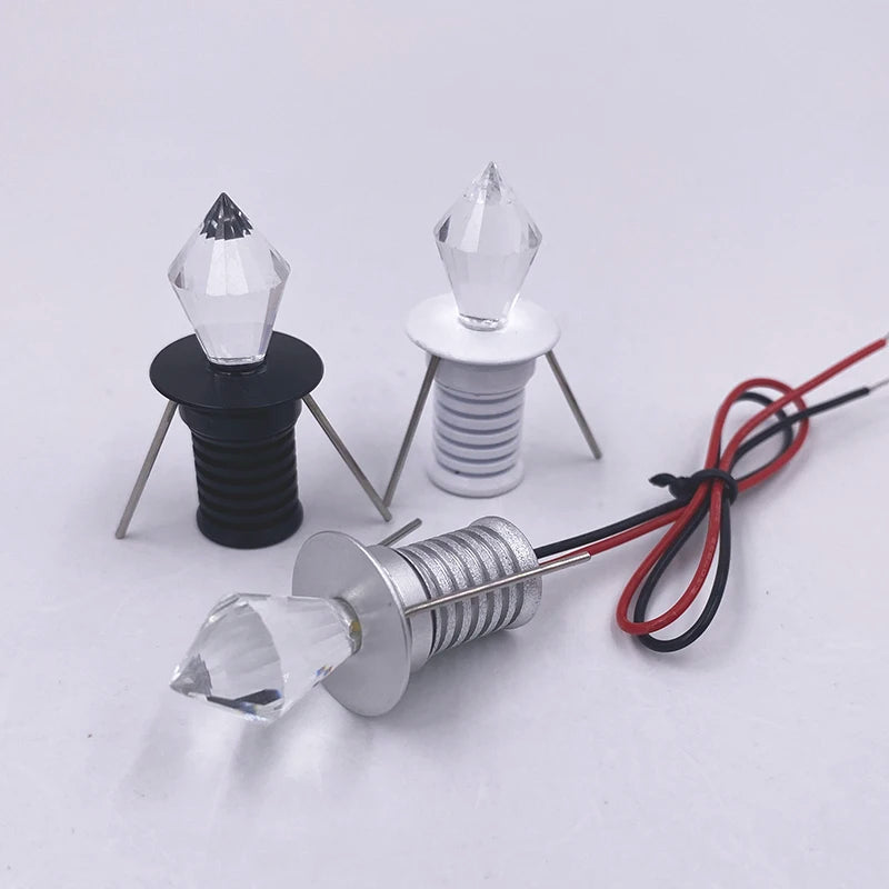 12V Mini Recessed LED Star Light Spotlight (2-Pack, 1W Dimmable, 13mm Cutout) - Micro Ceiling & Stair Accent Lighting for Starry Sky & Hall Decor
