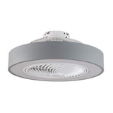 Modern Round Black/White/Gray 22 Inch LED Ceiling Fan Light with Remote Control for Study Room Bedroom