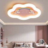LED Warm Cute Nursery Children's Room Girl Bedroom Pegasus Ceiling Lights Pink Rainbow Unicorn Light Princess Room Ceiling Lamps