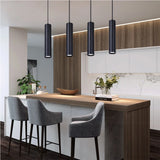 Black LED Pendant Lights GU10 Room Decor Retro Living Room Chandelier Hanging Fixture for Kitchen Table Bedroom Dining Room