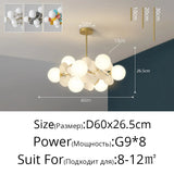 Nordic Kids Bedroom LED Chandelier Light Living Room Hanging Lamp Ceiling Mounted Light For Study Room Bar Aisle Home Decoration