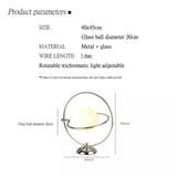 Scandinavian Table Lamp Nordic Chrome Table lamp for Bedroom Living Room Glass Ball LED Rotating Desk Light