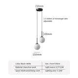 Nordic White Glass Ball LED Pendant Lamp Dining Room Chandeliers Decoration Maison  Applicable To Hall Bed Room Lighting