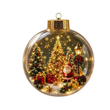 Acrylic Lighted Christmas Ball Ornament Transparent LED Lighted LED Christmas Tree Globe Decor Decorative