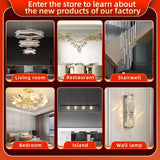Loft Pendant Lighting Crystal Chandelier Ceiling for Dining Room Modern Led Ceiling Hanging Lamp for Living Room Villa
