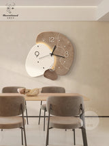 New wabi-Sabi restaurant clock wall clock Home quiet with led lights clock living room background wall decoration