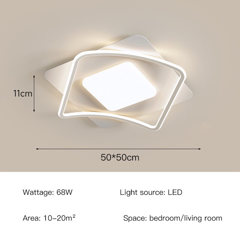 New LED Chandeliers Acrylic Round Lamps for Bedroom Home Decor Study Room Minimalism Indoor Lighting Modern White Ceiling Lights