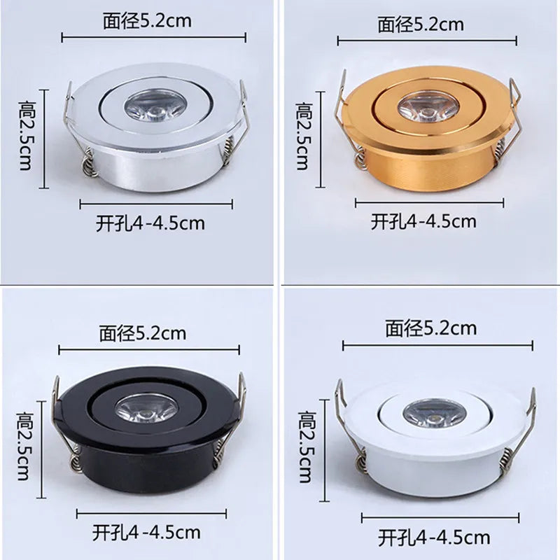 3W LED Mini Ceiling Spotlight - Recessed AC85-265V Micro Downlight