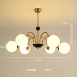 Mid-Century Retro Chandelier French Glass Ball Pengdant Lamp Bauhaus Gold/Chrome Luxury Living Room Bedroom Study Light