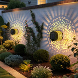 Solar Outdoor Wall & Fence Light - Decorative Metal Garden Lamp for Patio & Stairs