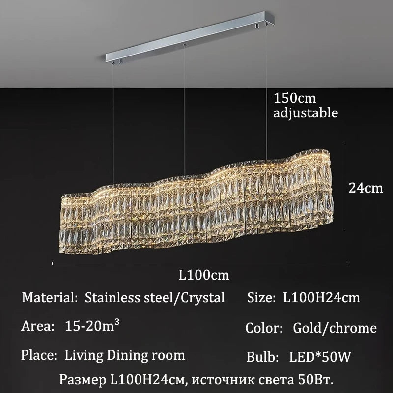 Modern Luxury LED Crystal Chandeliers Home Villa Decoration Living Dining Room Lighting Ceiling Pendant Lights Indoor Fixtures