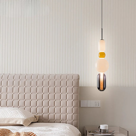 Nordic Colored Glass Pendant Lights Designer Poma Hanging Lamp Candy Glass Restaurant Bar Light Fixture Bedroom Bedside Lampara's