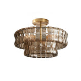 Italian Murano Glass Ceiling Chandelier Light - Handcrafted Luxury Flush Mount Pendant Fixture for Living Room, Bedroom & Restaurant Decor