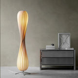Wabi Sabi Living Room Bedroom Wooden Home Art Retro Simple Floor Lamp Lighting Thousand Layer Curved Small Waist Standing Light