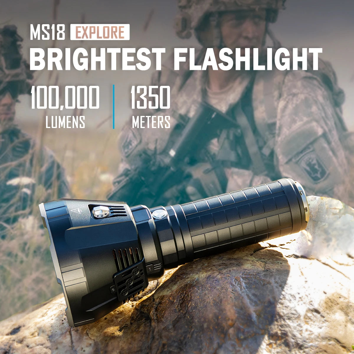 Powerful Flashlight 100000LMs Rechargeable Outdoor Hunting Self Defense Torch XHP70.2 LED Tactical Searchlight