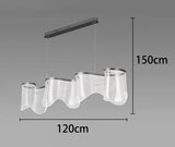 Medieval Bauhaus Luxury Fiberglass Paper Scarf Shape Wedge LED Pendant Light Lustre Lamps for Living Room Decoration Chandeliers