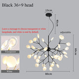 Salon Starry Nordic Modern Firefly Ceiling Chandelier Pendant Lamp G4 Led Lights Home Baby Room Bedroom Living Room Decoration