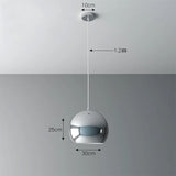 Nordic Plating Sliver Globe Ball Mirror Pendant Lights E27 Iron Hanging Lamp luxury Silver Brass Art Kitchen Hotel Pendant Lamp