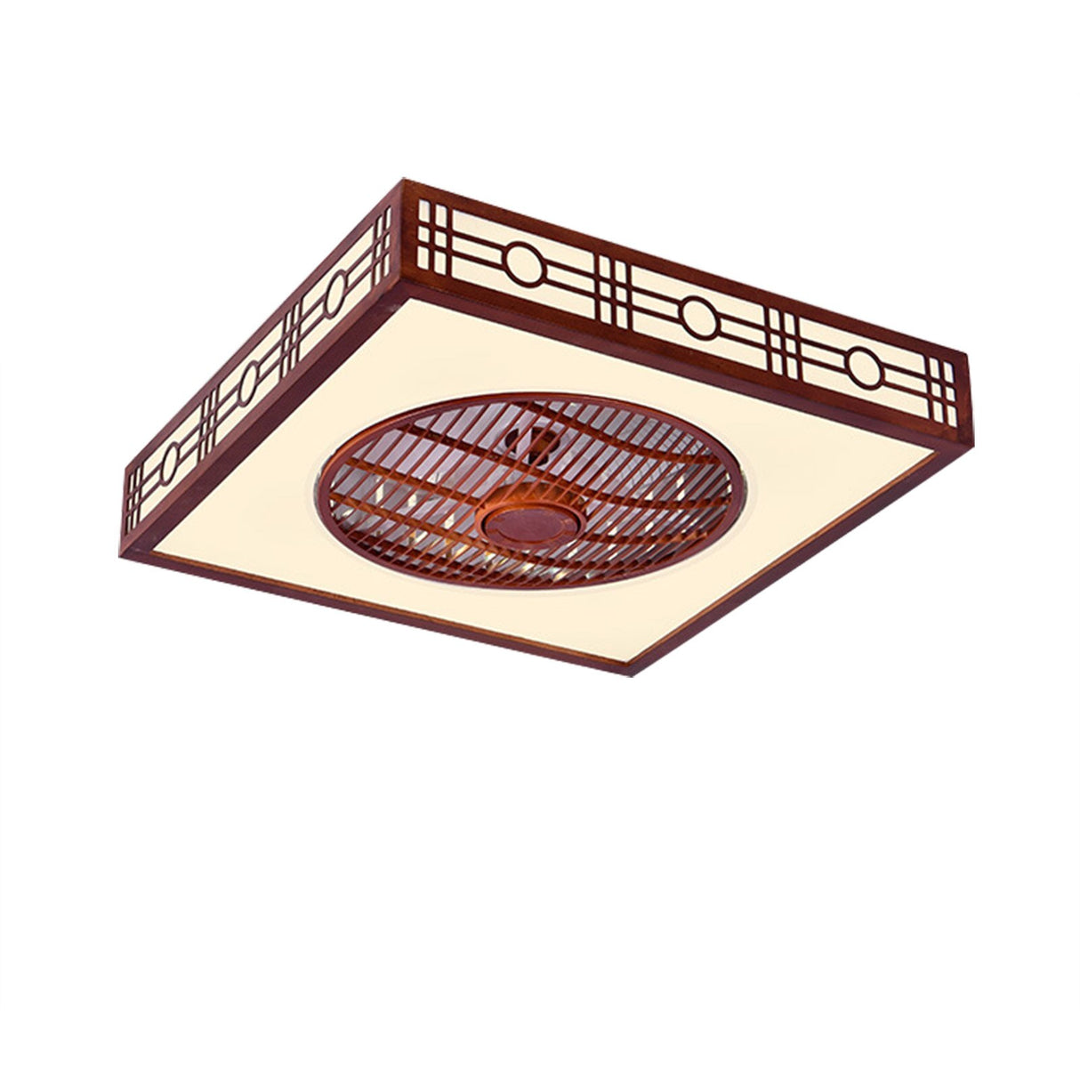 Modern Acrylic Semi Flush Mount LED Invisible Ceiling Fan Lighting with Remote Control 3-Light Color and 3-Speed Changeable