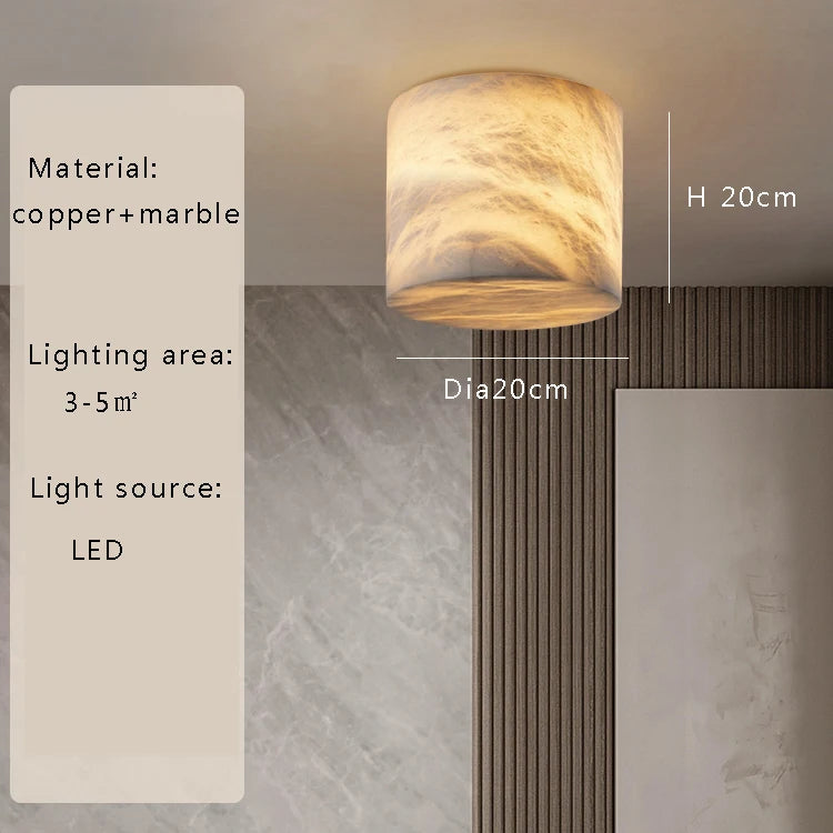 Modern Home Decoration Small Marble Ceiling Lamp Led 2024 New Design Spanish Marble Lusters for Bedroom Hallway