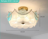 French Lamp Cream Wind Lamps Modern Simple Children's Room Bedroom Lamp Ceiling Lamp Net Red Shell Lamp 2023 New Light Luxury