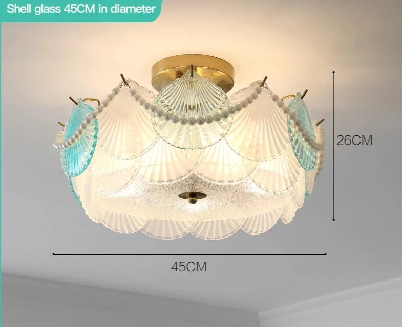 French Lamp Cream Wind Lamps Modern Simple Children&#39;s Room Bedroom Lamp Ceiling Lamp Net Red Shell Lamp 2023 New Light Luxury