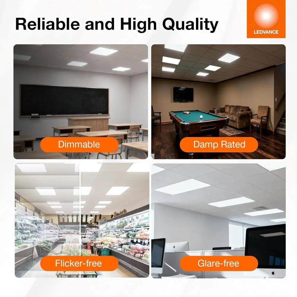 2x4 LED lat Panel Light, Ceiling Light ixture, 30W/35W/45W, Selectable Color 3500K/4000K/5000K, 3300/3850/5000 LMS, Dimmable LED