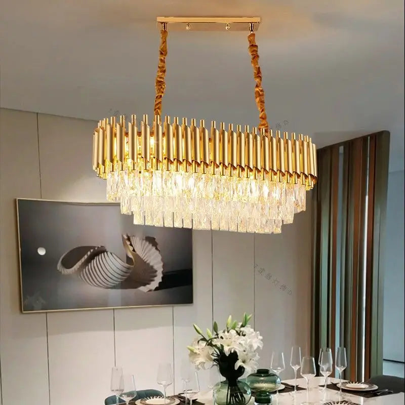 Home Appliance Crystal Ceiling Chandelier Luxury Dining Room Pendant Lamp Modern New Living Room Decor LED Bedroom Hanging Light