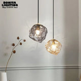 Ice Crystal Pendant Lamp Nordic Minimalism Bedside Restaurant Mirror Front Atmosphere Droplight Glass Stone Ceiling Chandelier