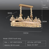 Building Home Atmosphere Living Room Postmodern Light Luxury Double-Layer Crystal Chandelier Villa Building Duplex Pendant Light