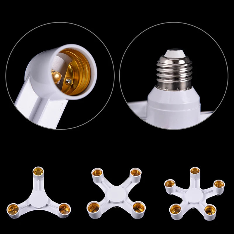 3/4/5 In 1 E27 Bulb Adapter Splitter Pendant Lamp Holder Screw Lighting Fixture