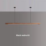 Stylish Minimalist Creative Wood Long Strip Hanging LED Pendant Lights Fashion Lamps for Living Room Home Decoration Chandelier