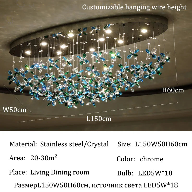 Luxury Crystal Chandelier Lights Ceiling Pendant Lamp Hanging Indoor Home Lamps Ceilings Dining Room Chandeliers for Living Room